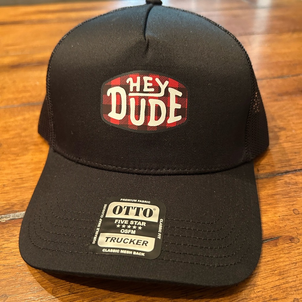 Black Hey Dude Trucker Hat